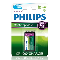 Polnilna baterija Philips  9V (6LR61), 170 mAh