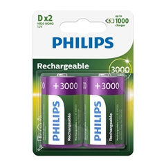 Polnilna baterija Philips  D (LR20), 3.000 mAh