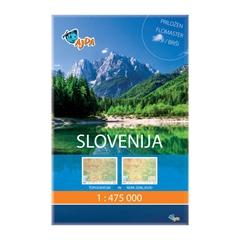 Slovenija, topografski in nemi zemljevid 1:475 000, plastificiran