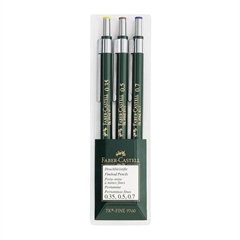 Tehnični svinčnik Faber-Castell TK Fine, zelen, 3 kosi