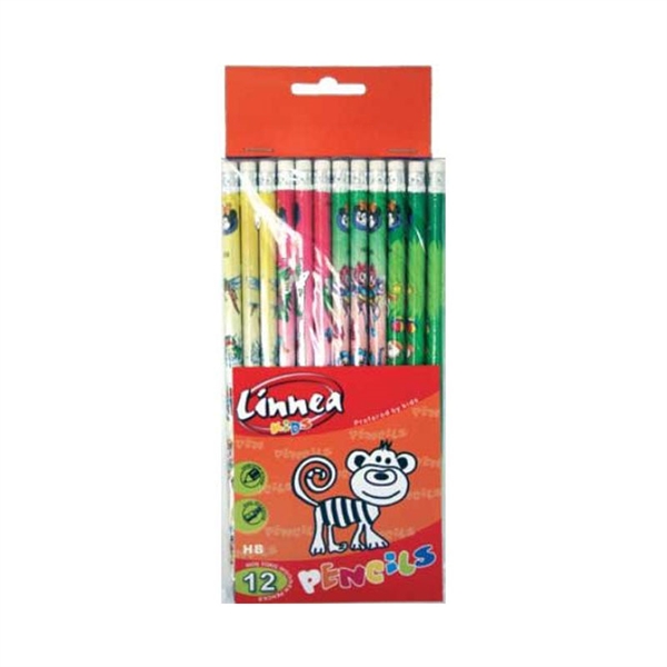 Grafitni svinčnik Linnea Kids z radirko, 12 kosov