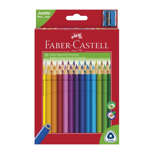 Barvice Faber-Castell trikotne Jumbo, 30 kosov