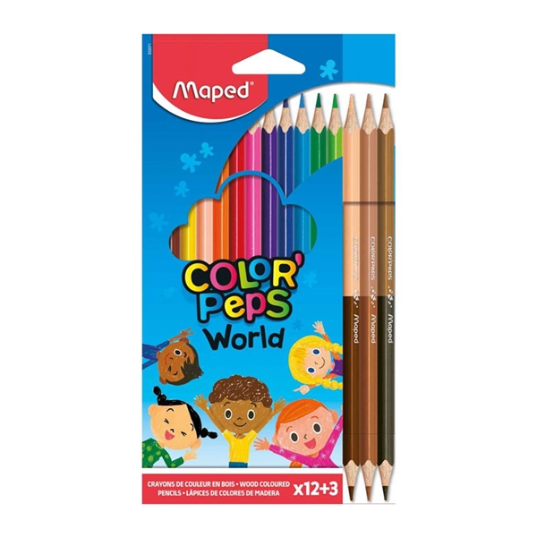 Barvice Maped Color'peps World, 15 kosov