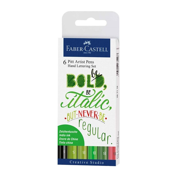 Flomastri Faber-Castell Pitt Lettering Bold, 6 kosov