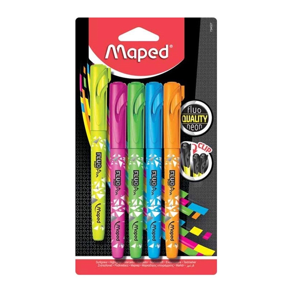 Marker Maped Fluo Pen, 5 kosov