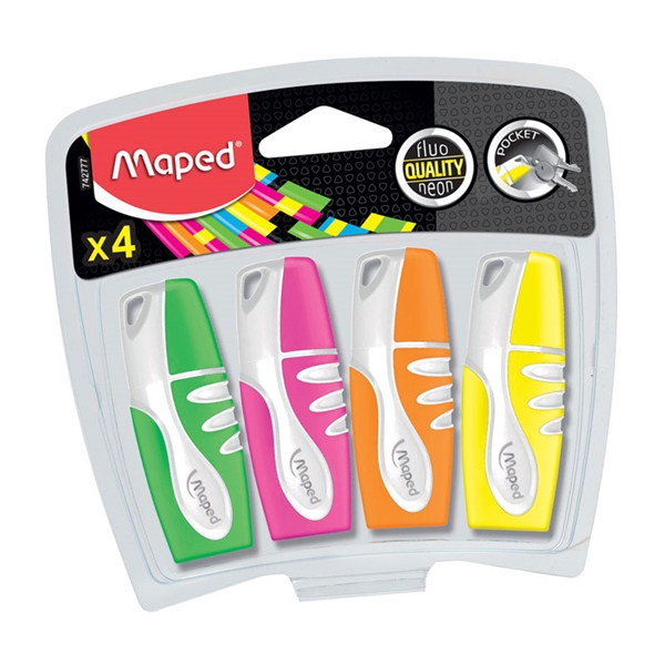 Marker Maped Fluo Pocket, 4 kosi