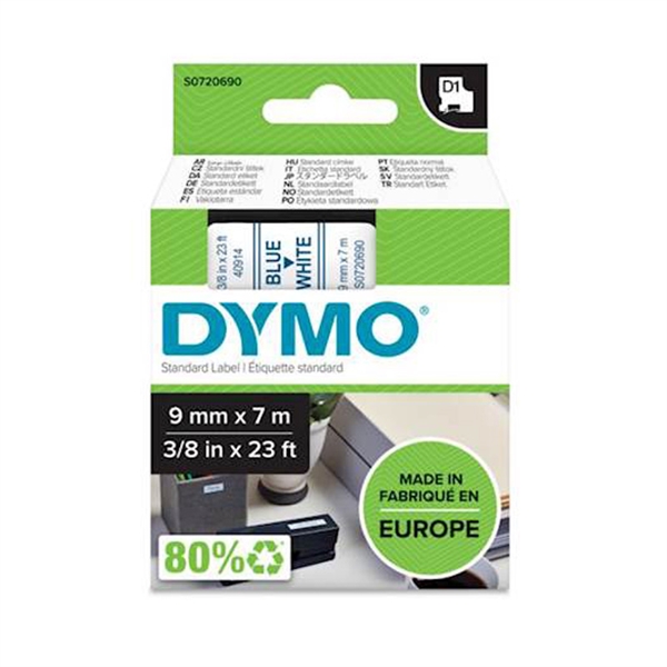 Trak Dymo D1 409140, 9 mm / 7 m (modro/bel), original