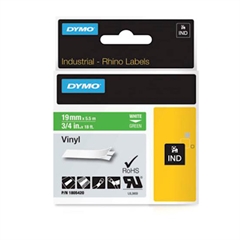 Trak Dymo Rhino Vinyl 1805420, 19 mm / 5.5 m (bela/zelena), original