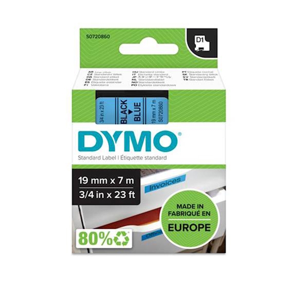 Trak Dymo D1 45806, 19 mm / 7 m (črno/moder), original