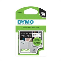 Trak Dymo D1 16959, 12 mm / 5.5 m (črno/bel), original