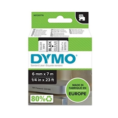 Trak Dymo D1 43610, 6 mm / 7 m (črno/prozoren), original