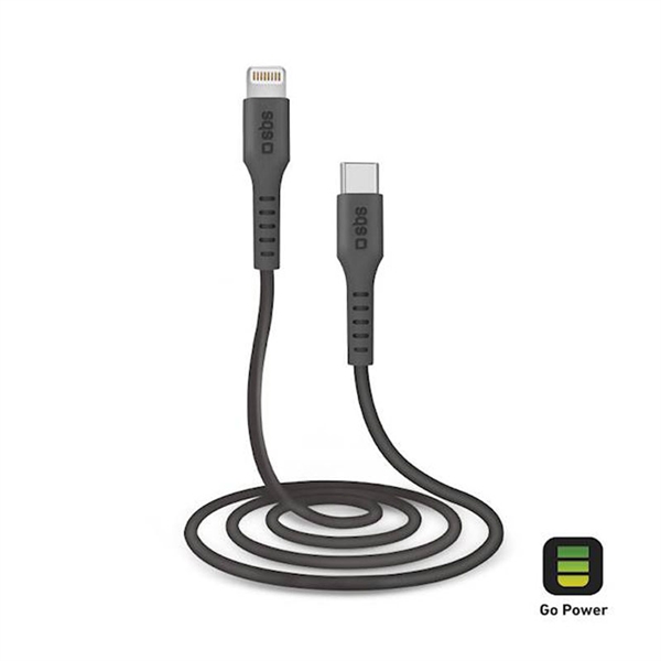 Polnilni kabel SBS, USB-C na Apple Lightning, 1 m, črn