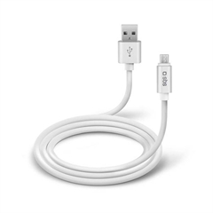 Polnilni kabel SBS, USB-A na micro-USB, 1 m, bel