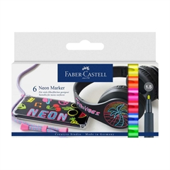 Marker Faber-Castell Neon, 6 kosov