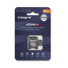 Spominska kartica Integral Micro SDHC 4K, 256 GB + adapter