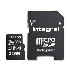 Spominska kartica Integral Micro SDHC/XC V10 UHS-I U1, 32 GB + adapter
