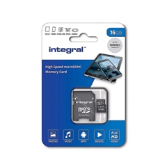 Spominska kartica Integral Micro SDHC/XC V10 UHS-I U1, 16 GB + adapter