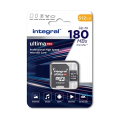 Spominska kartica Integral Micro SDXC V30 UHS-I U3, 512 GB + adapter