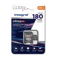 Spominska kartica Integral Micro SDXC V30 UHS-I U3, 256 GB + adapter