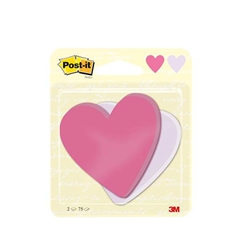 Blok samolepilnih lističev 3M Post-it, 70 x 72 mm, srček
