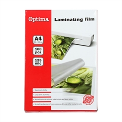 Žepki A4 za plastificiranje Optima (216 x 303 mm), 125 mic, 100 kosov