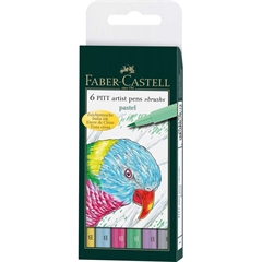 Flomastri Faber-Castell Pitt B Pastel, 6 kosov