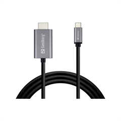 Povezovalni kabel Sandberg, USB-C na HDMI, 2 m, črn