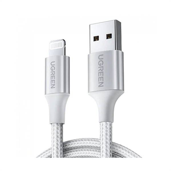 Polnilni kabel Ugreen, USB-A na Apple Lightning, 2 m, bel