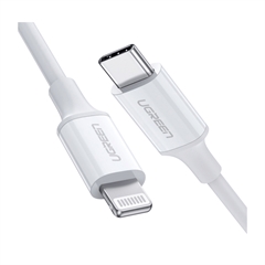 Polnilni kabel Ugreen, USB-C na Apple Lightning Mfi, 1.5 m, bel