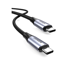 Polnilni kabel Ugreen, USB-C na USB-C, 1 m, črno siv