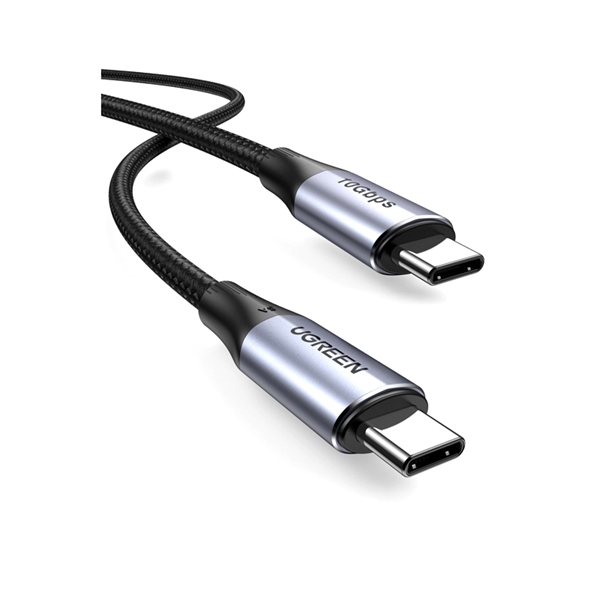 Polnilni kabel Ugreen, USB-C na USB-C, 1 m, črno siv