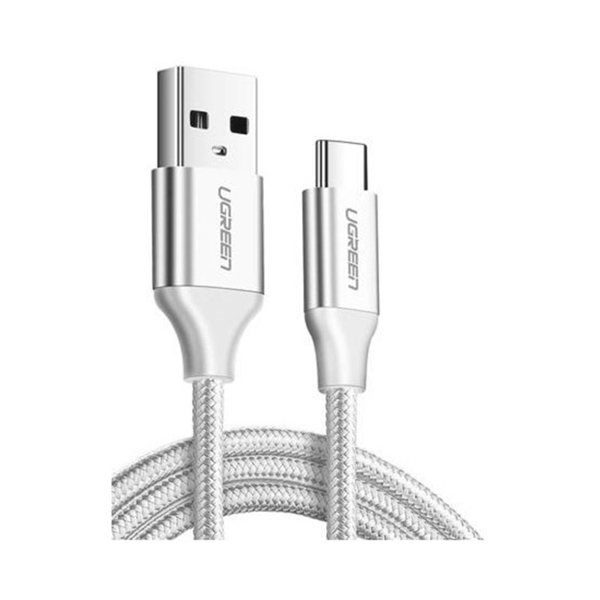 Polnilni kabel Ugreen, USB-A na USB-C, 0.25 m, bel