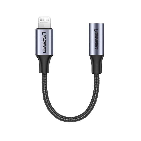 Adapter za zvok Ugreen Apple Lightning na AUX 3.5 mm, črno siv