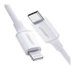 Polnilni kabel Ugreen, USB-C na Apple Lightning, 1 m, srebrn