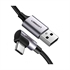 Polnilni kabel Ugreen, USB-A na USB-C 90°, 0.9 m, črno siv