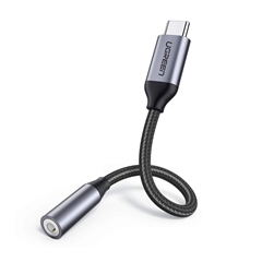 Adapter za zvok Ugreen USB-C na AUX 3.5 mm, črno siv