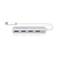 Razdelilec HUB Icybox, 4 vhodi, USB 3.0, bel