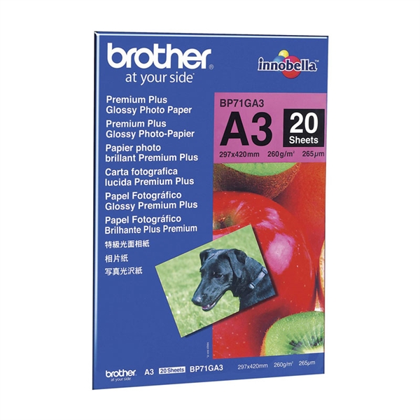 Foto papir Brother BP71GA3, A3, 20 listov, 260 gramov