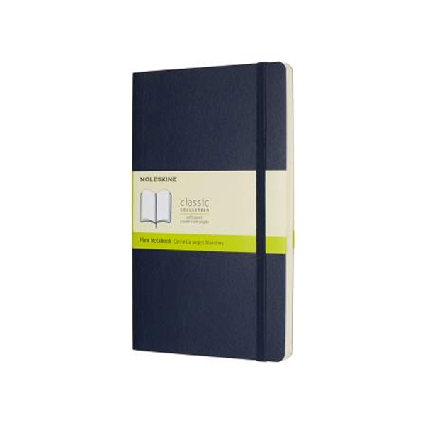 Beležnica Moleskine LG mehke platnice, temno modra – brezčrtna