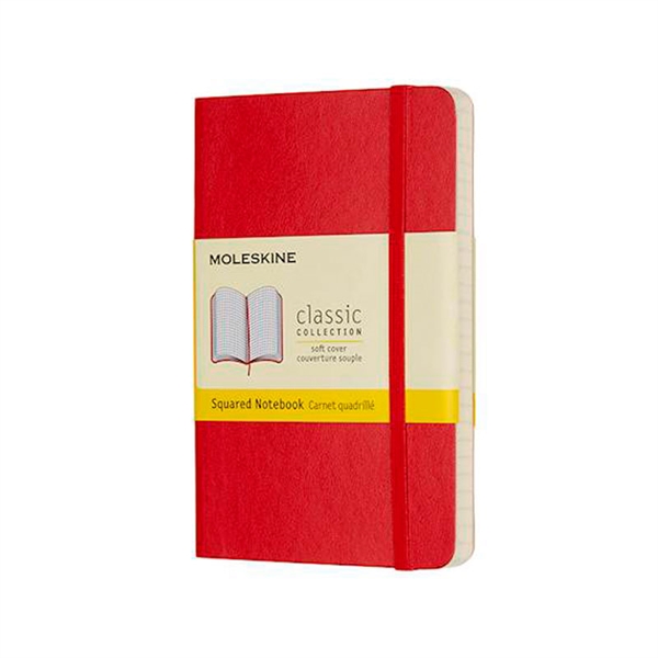 Beležnica Moleskine PKT mehke platnice, rdeča – brezčrtna