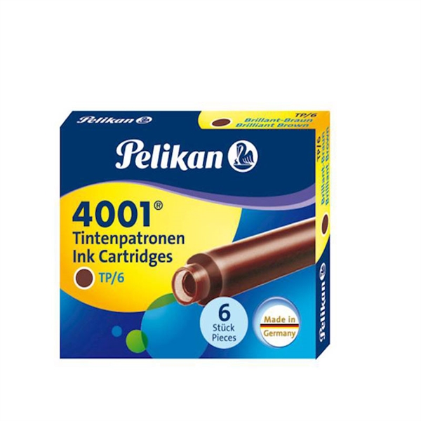 Črnilni vložek Pelikan 4001 GTP/6, rjav