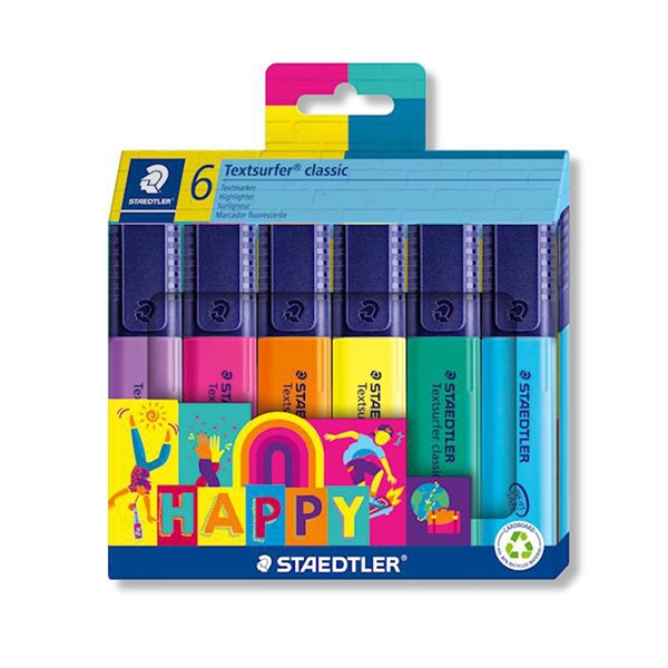 Marker Staedtler Textsurfer Classic Happy, 6 kosov
