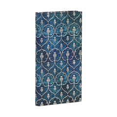Beležnica Paperblanks Blue Velvet Slim trde platnice, pisana – črte
