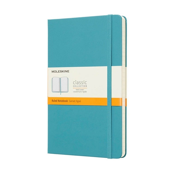 Beležnica Moleskine LG trde platnice, sinje modra – črte