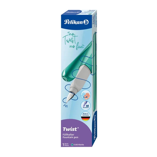 Nalivno pero Pelikan Twist Classy + 2 črnilna vložka, neon zeleno