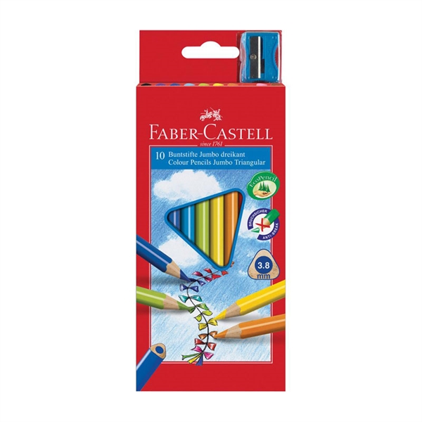 Barvice Faber-Castell trikotne Jumbo, 10 kosov