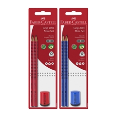 Grafitni svinčnik Faber-Castell z mini šilčkom, 3 kosi, sortirano