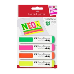 Marker Faber-Castell Tekstil Neon, 4 kosi
