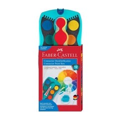 Vodene barvice Faber-Castell Connect s čopičem, 12 kosov, turkizen