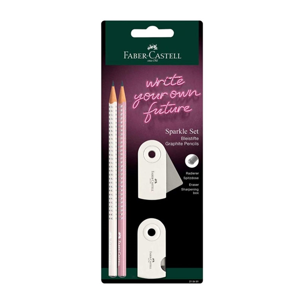 Set Faber-Castell Sparkle, bel / roza